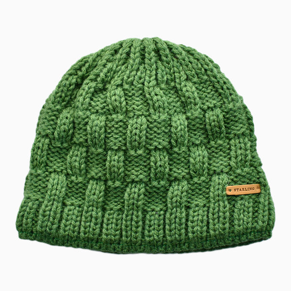 Bright Green Box Knit Kids' Beanie